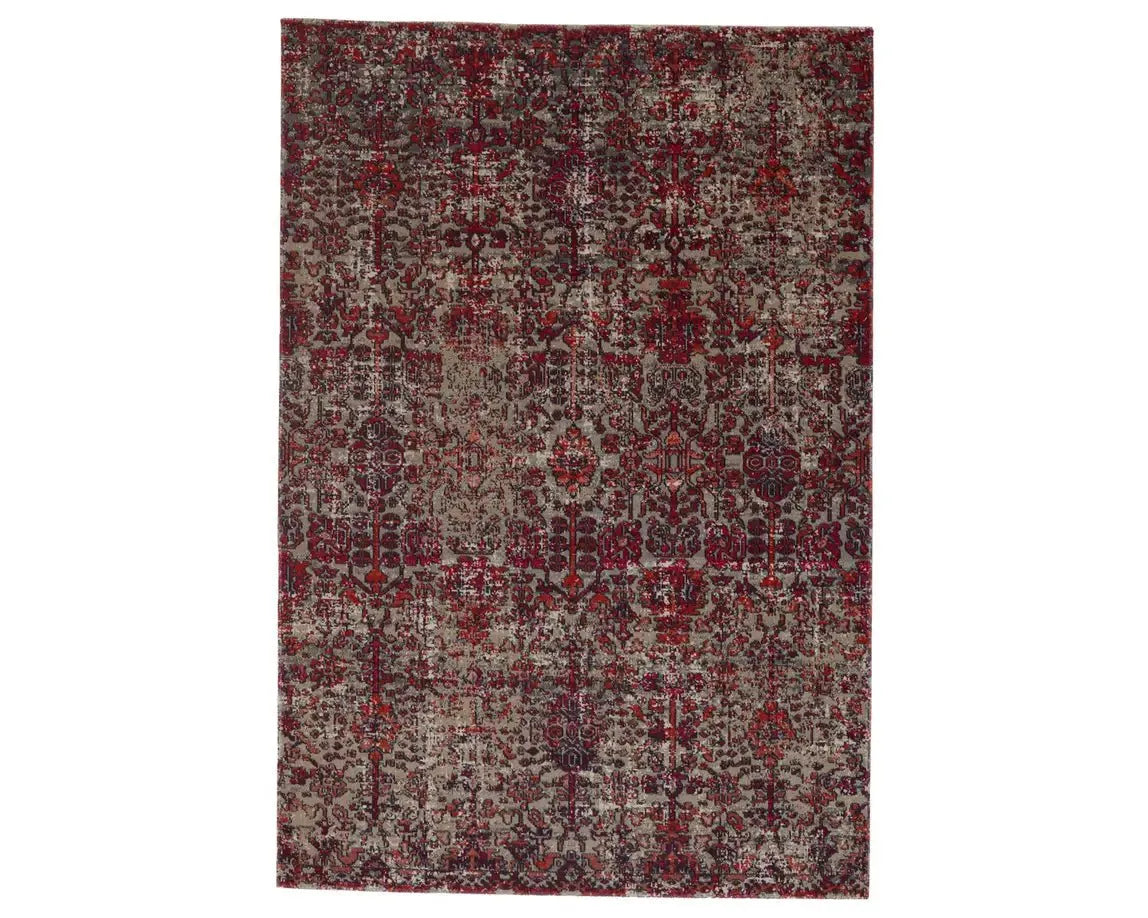 Polaris POL36 Vivid Red/Earthy Tones Rug - Baconco