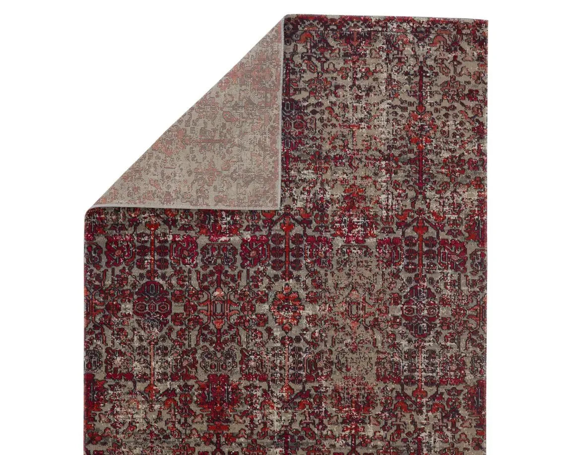 Polaris POL36 Vivid Red/Earthy Tones Rug - Baconco