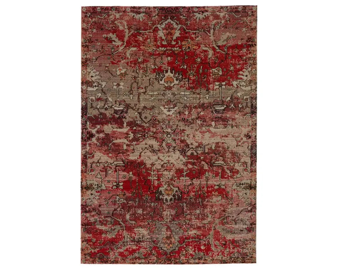 Polaris POL37 Bright Red/Yellow Rug - Baconco