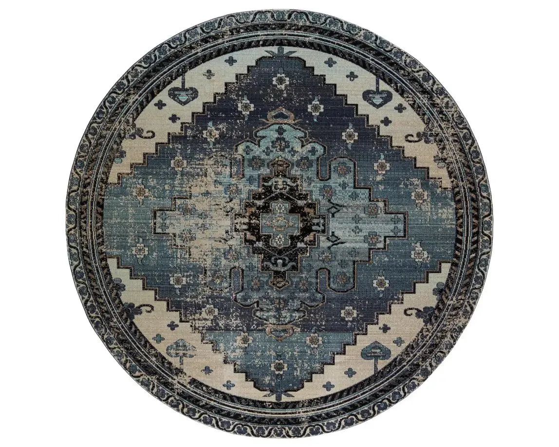 Polaris POL39 Grey/Blue Rug - Baconco