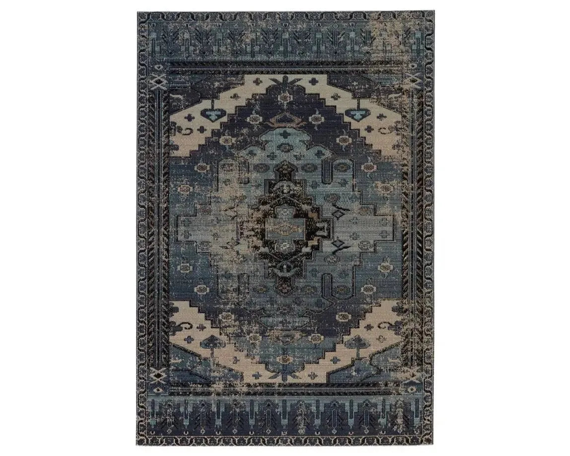 Polaris POL39 Grey/Blue Rug - Baconco