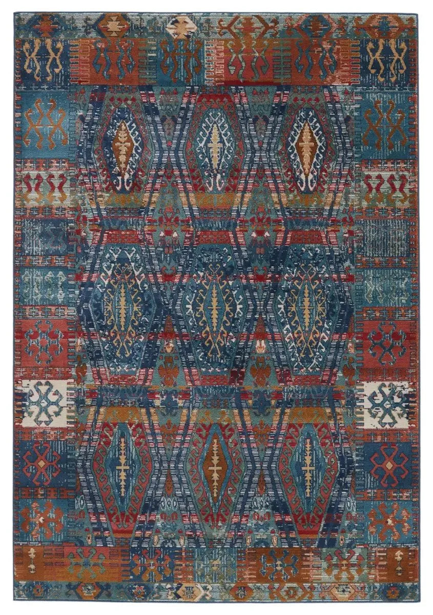 Prisma PSA04 Red/Blue Rug - Baconco