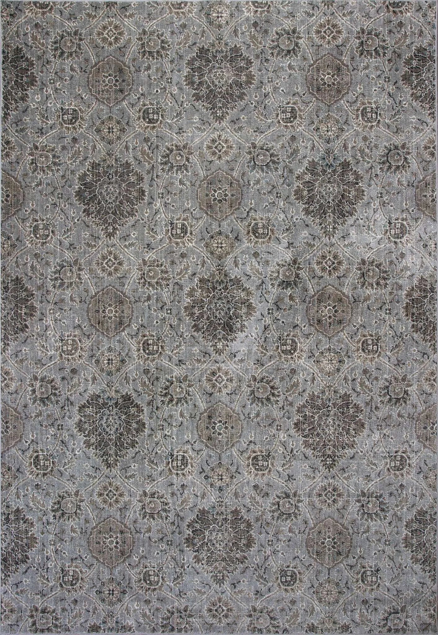 Provence 8605 Allover Kashan Silver Rug - Baconco