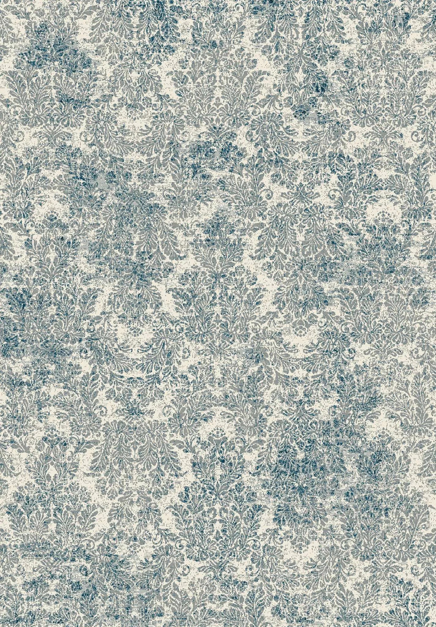 Provence 8609 Damask Ivory/Blue Rug - Baconco