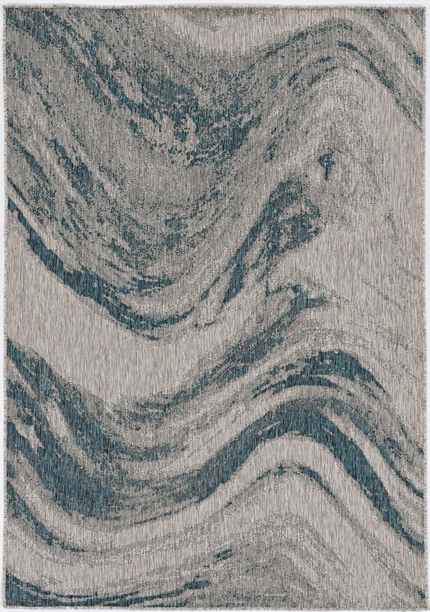 Provo 5765 Strokes Grey/Teal Rug - Baconco