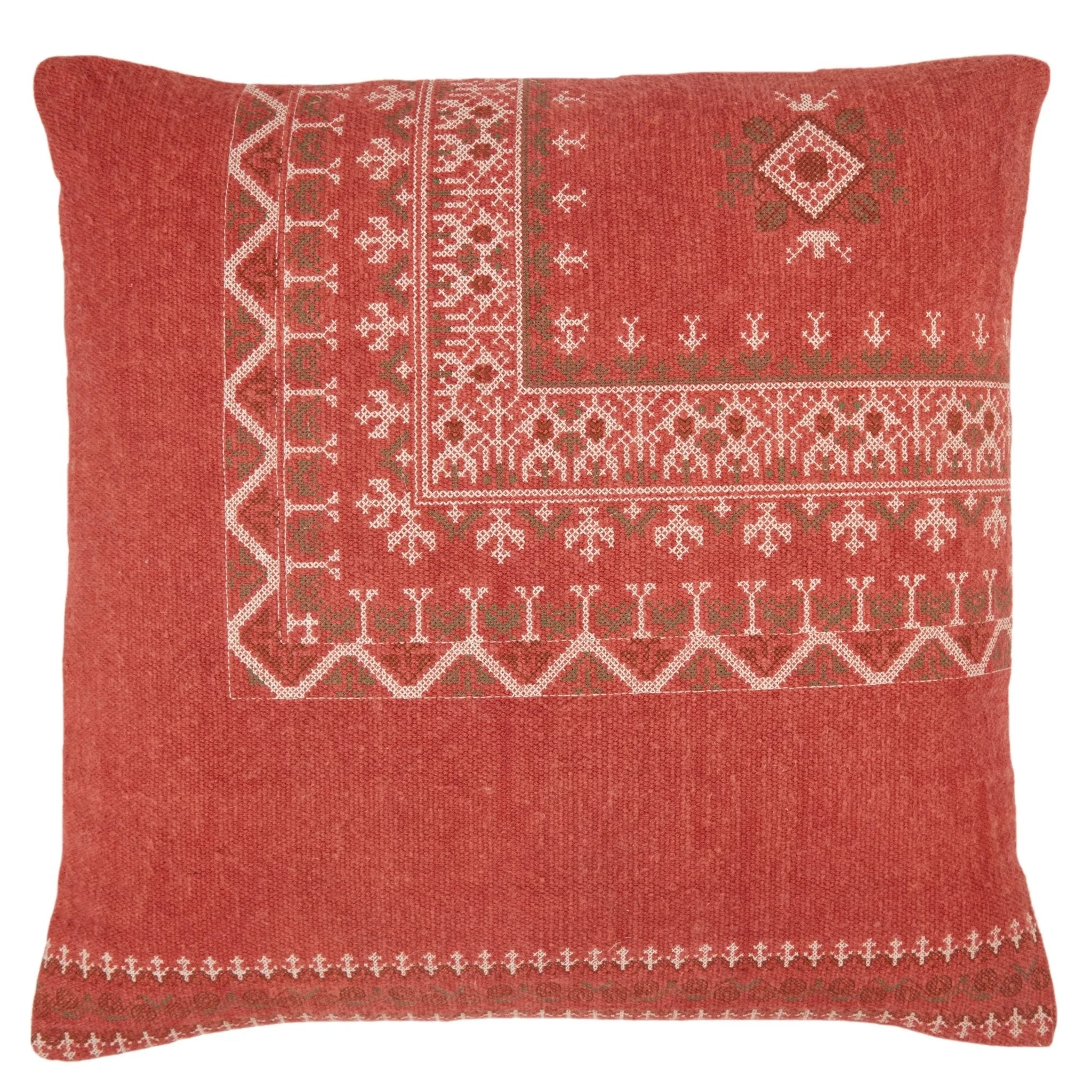 Puebla Pub11 Abeni Red/Brown Pillow - Baconco