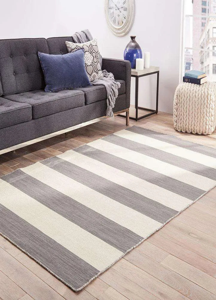 Pura Vida PV35 Tierra Stone Gray / White Ice Rug - Baconco