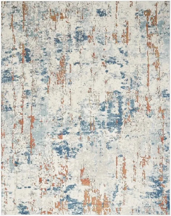 Quarry QUA01 Beige/Blue Rug - Baconco