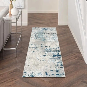 Quarry QUA01 Ivory/Blue Rug - Baconco