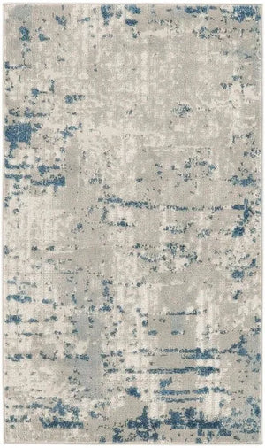 Quarry QUA01 Ivory/Blue Rug - Baconco