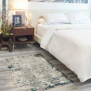 Quarry QUA01 Ivory/Blue Rug - Baconco