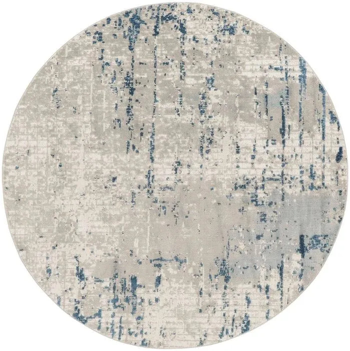 Quarry QUA01 Ivory/Blue Rug - Baconco