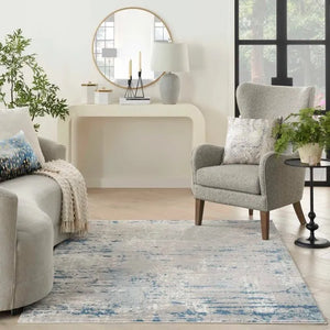 Quarry QUA01 Ivory/Blue Rug - Baconco