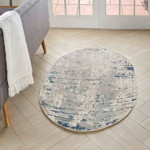 Quarry QUA01 Ivory/Blue Rug - Baconco