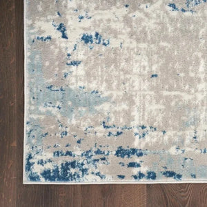 Quarry QUA01 Ivory/Blue Rug - Baconco