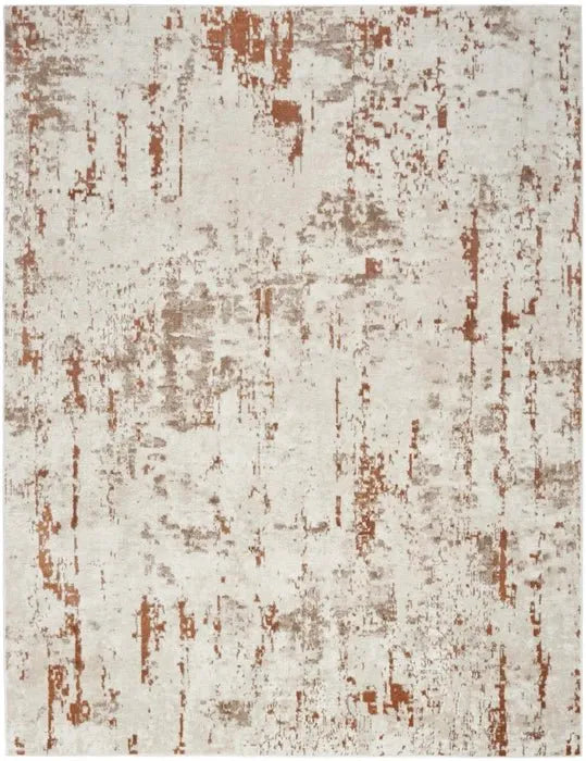 Quarry QUA01 Ivory/Rust Rug - Baconco