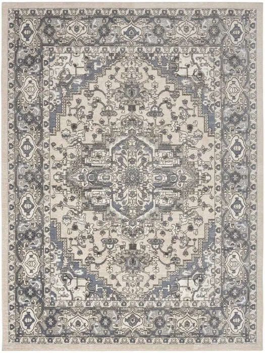 Quarry QUA05 Ivory/Blue Rug - Baconco