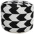 Quincy 34069BLK Black Pouf - Baconco