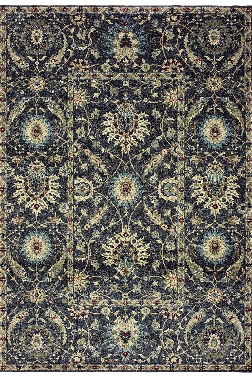 Raleigh 22K Navy Ivory Rug - Baconco