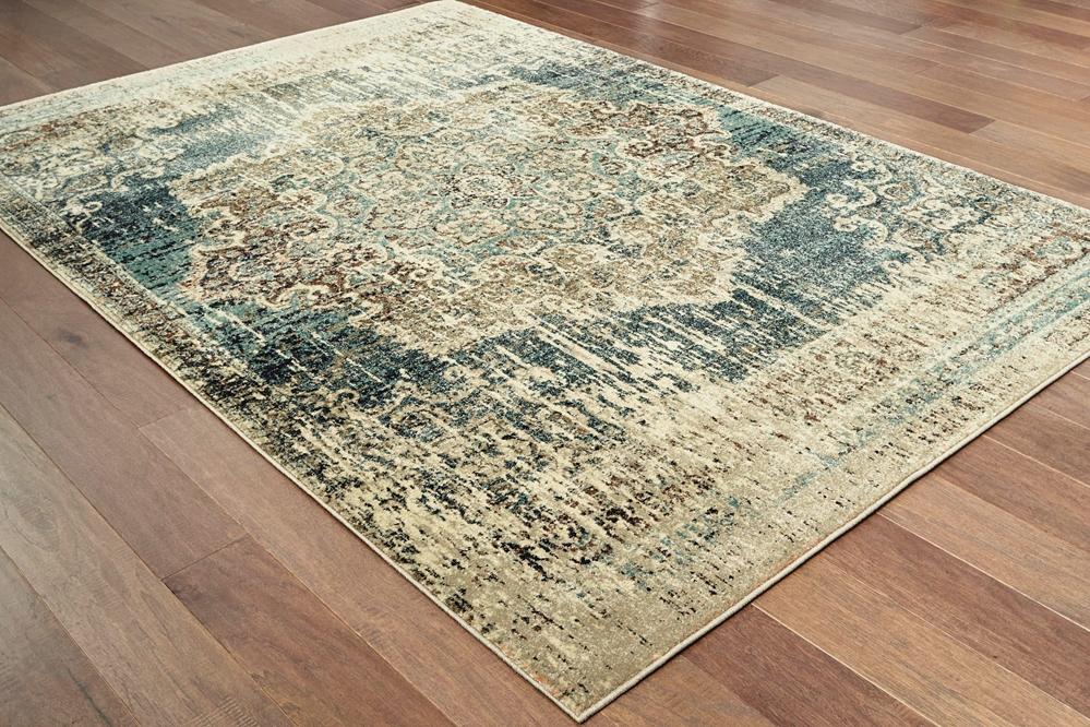 Raleigh 6649H Blue Ivory Rug - Baconco