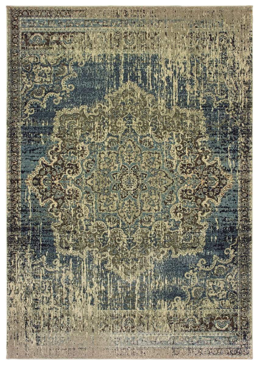 Raleigh 6649H Blue Ivory Rug - Baconco