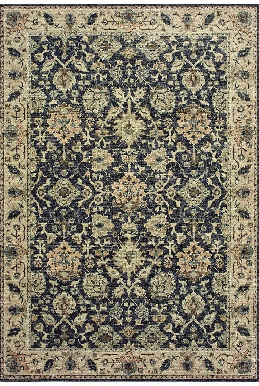 Raleigh 8026P Navy Ivory Rug - Baconco