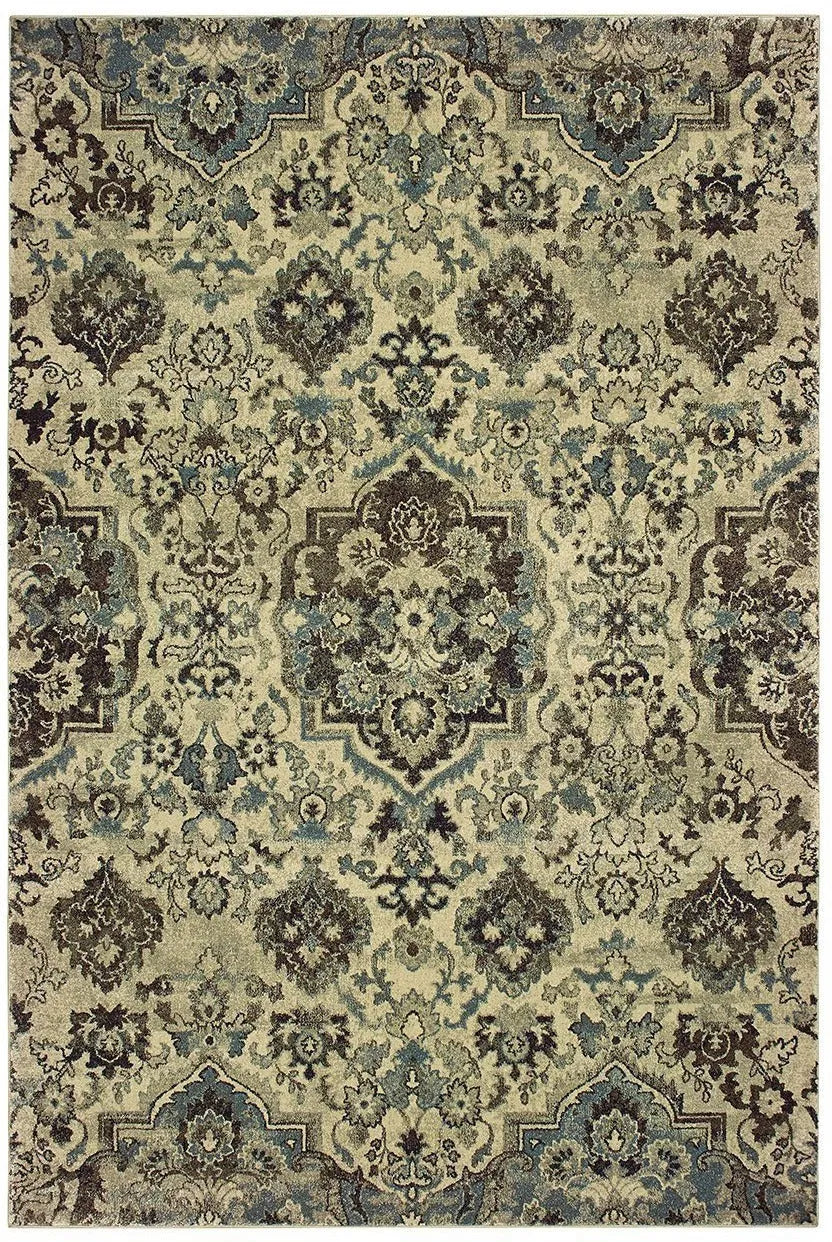 Raleigh 8027J Ivory Grey Rug - Baconco