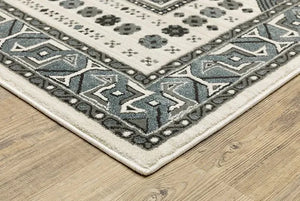 Raylan RAY01 Grey/Ivory Rug - Baconco