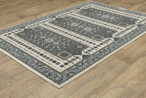 Raylan RAY01 Grey/Ivory Rug - Baconco