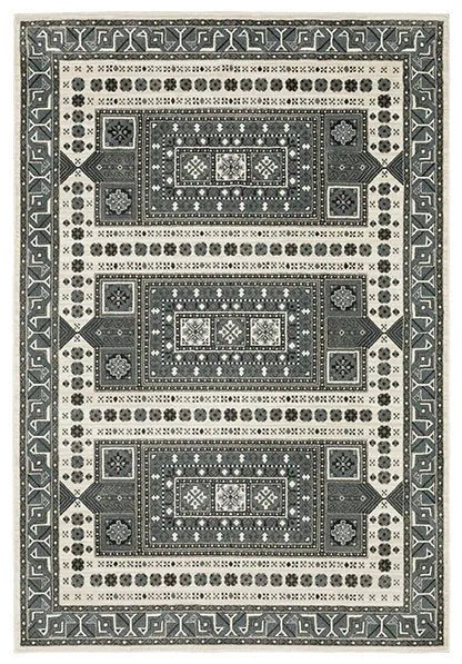 Raylan RAY01 Grey/Ivory Rug - Baconco