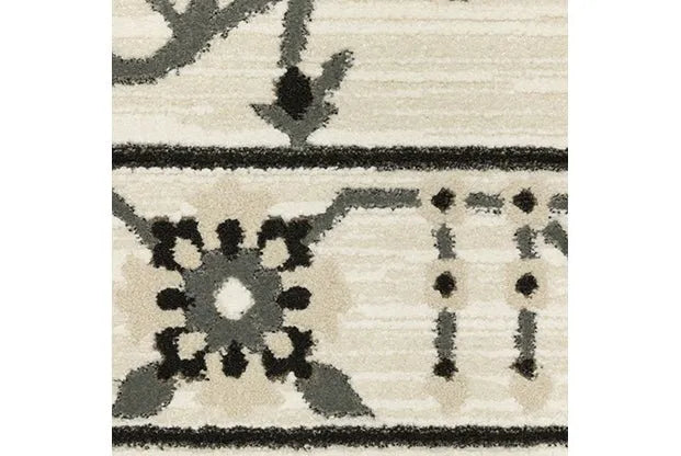 Raylan RAY03 Ivory/Black Rug - Baconco