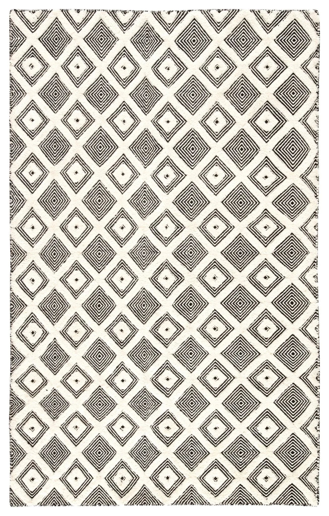 Rebecca RBC07 Bosc Ivory/Black Rug - Baconco