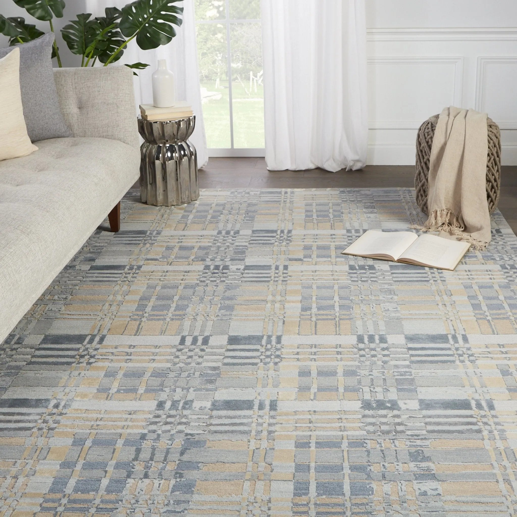 Reconnext By Jenny Jones Rjj07 Outlander Light Blue/Beige Rug - Baconco