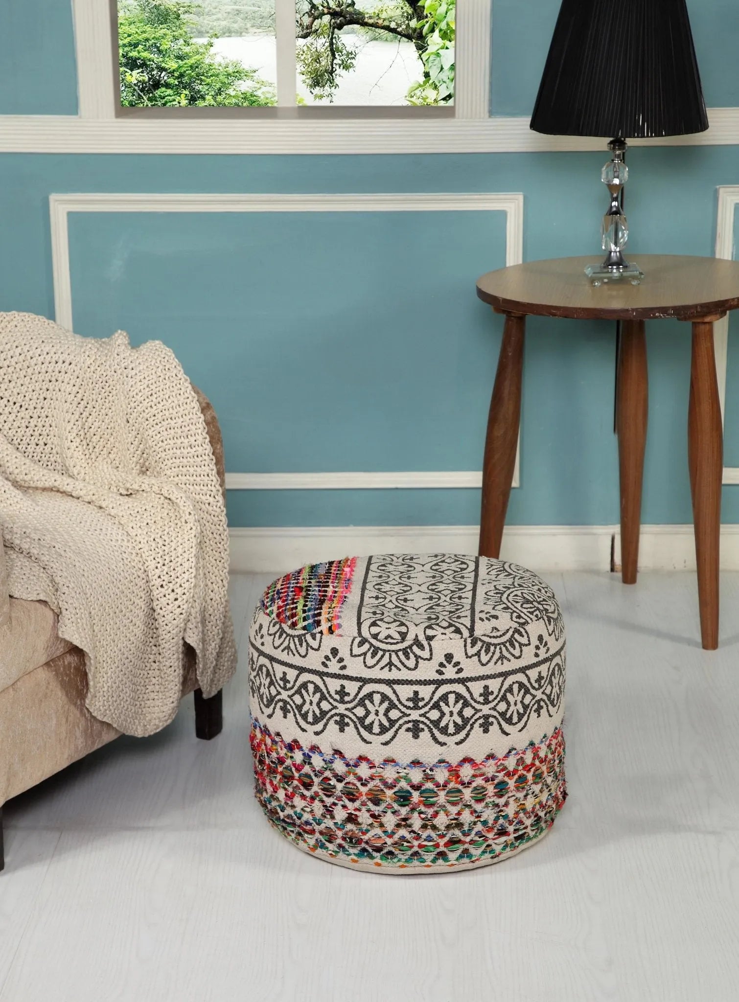 Recycled Neo-Bohemian LR99717 Pouf - Baconco