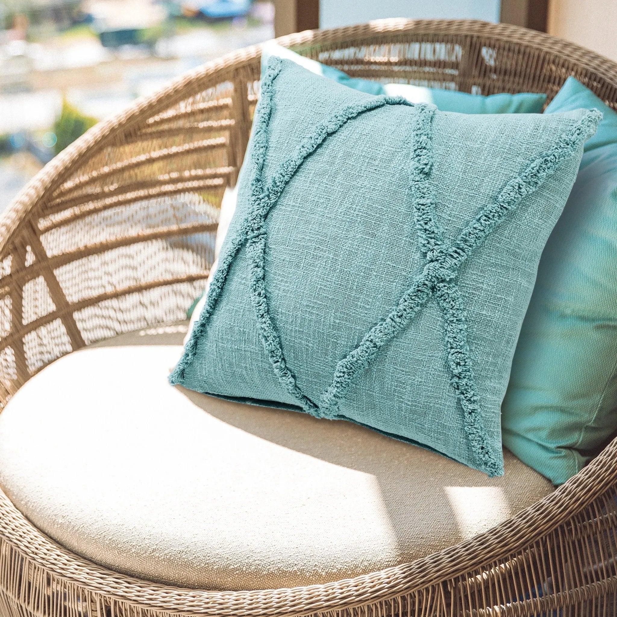 Reese Lr07736 Aqua Sky Blue Pillow - Baconco