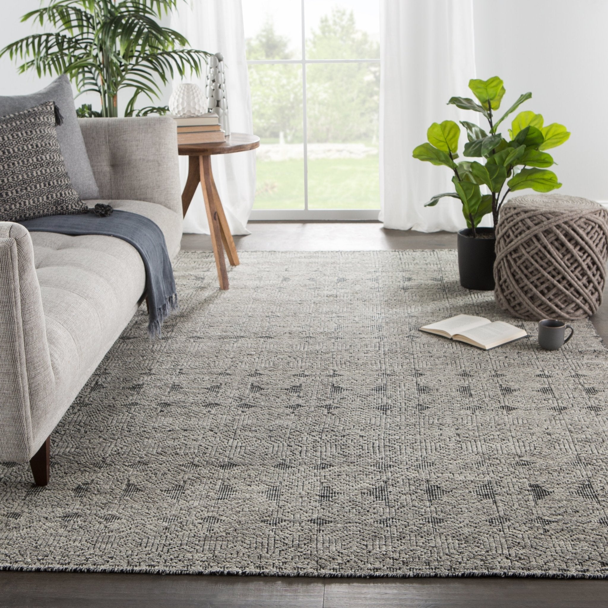 Reign REI11 Abelle Gray/Black Rug - Baconco