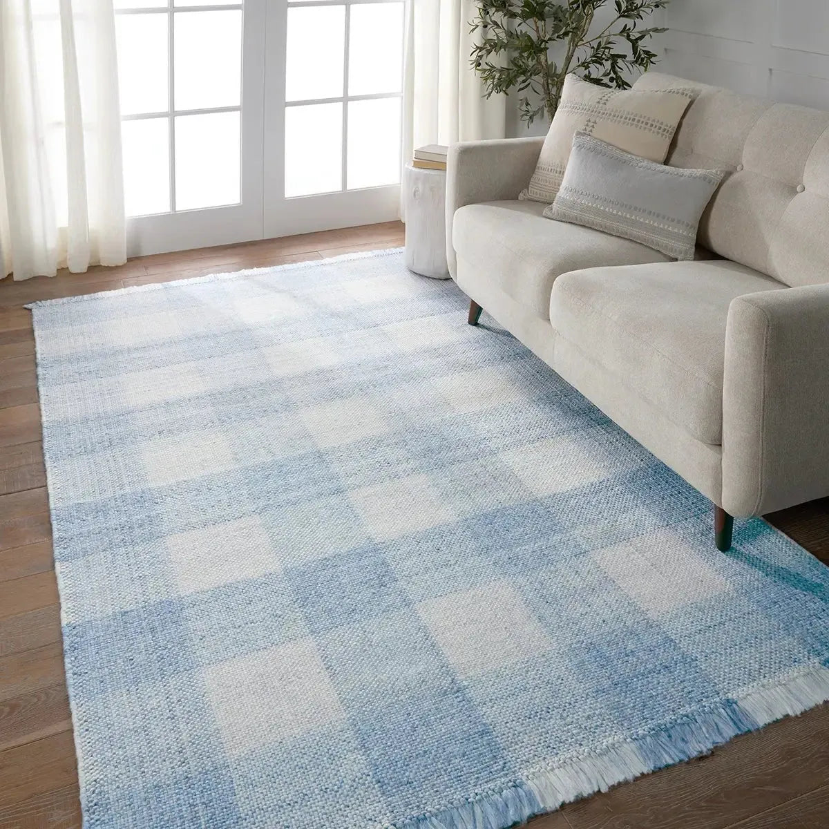 Respite RSP01 Light Blue/Ivory Rug - Baconco