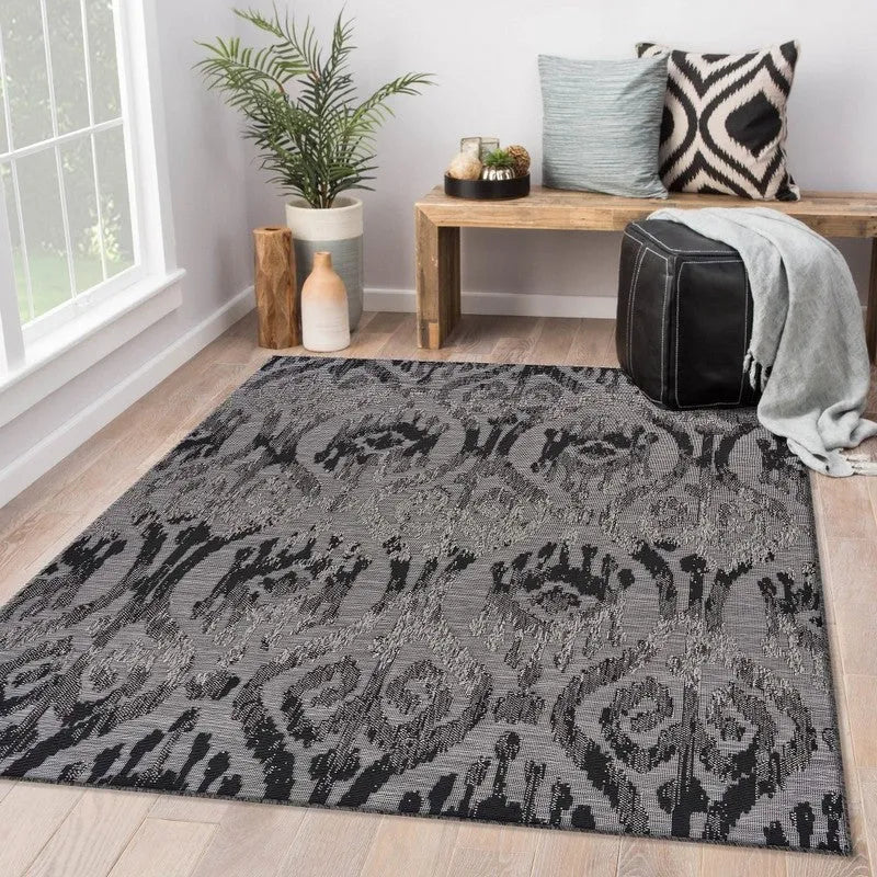 Retreat 81608BKG Black/Grey Rug - Baconco