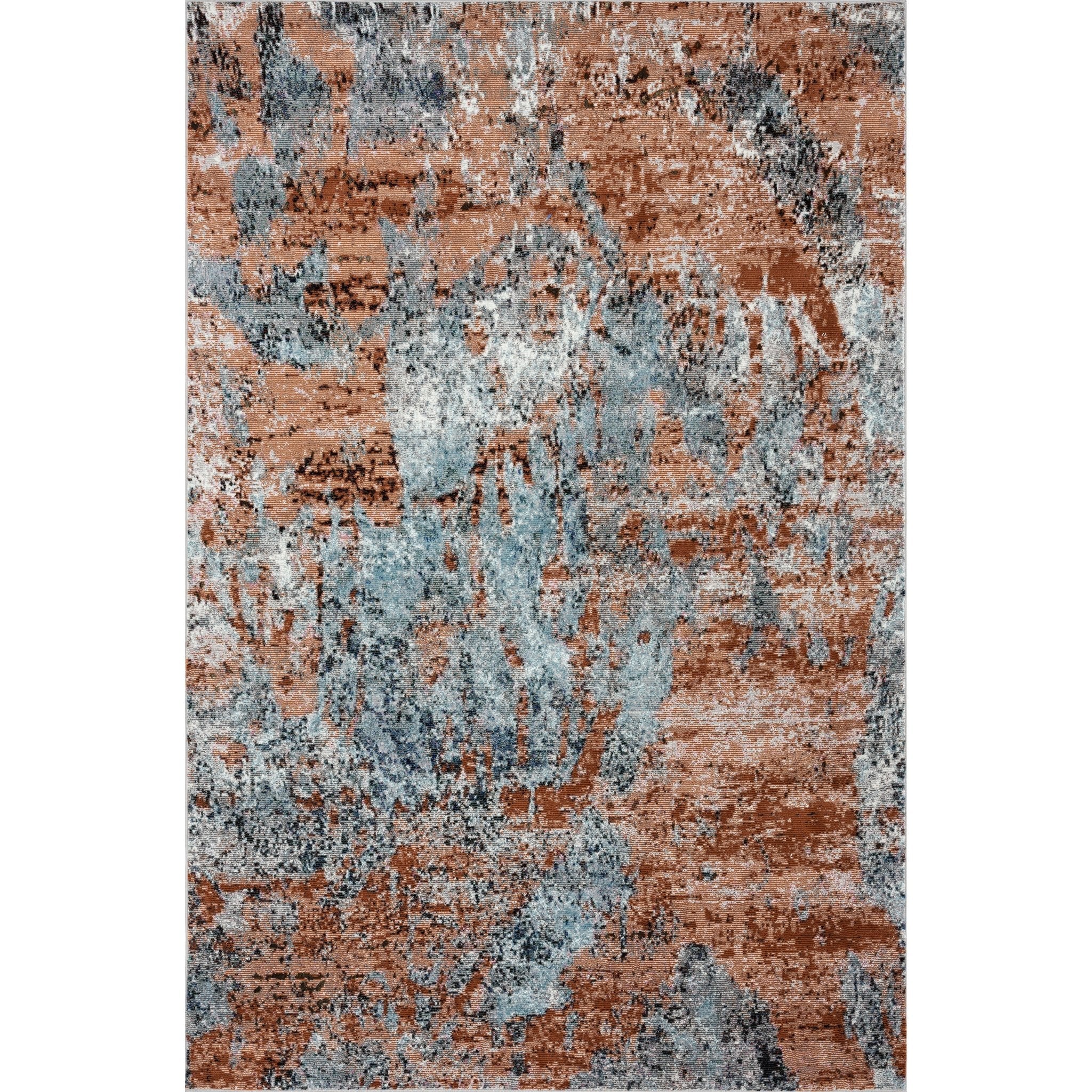 Revolution Lr81801 Light Blue/Orange Rug - Baconco