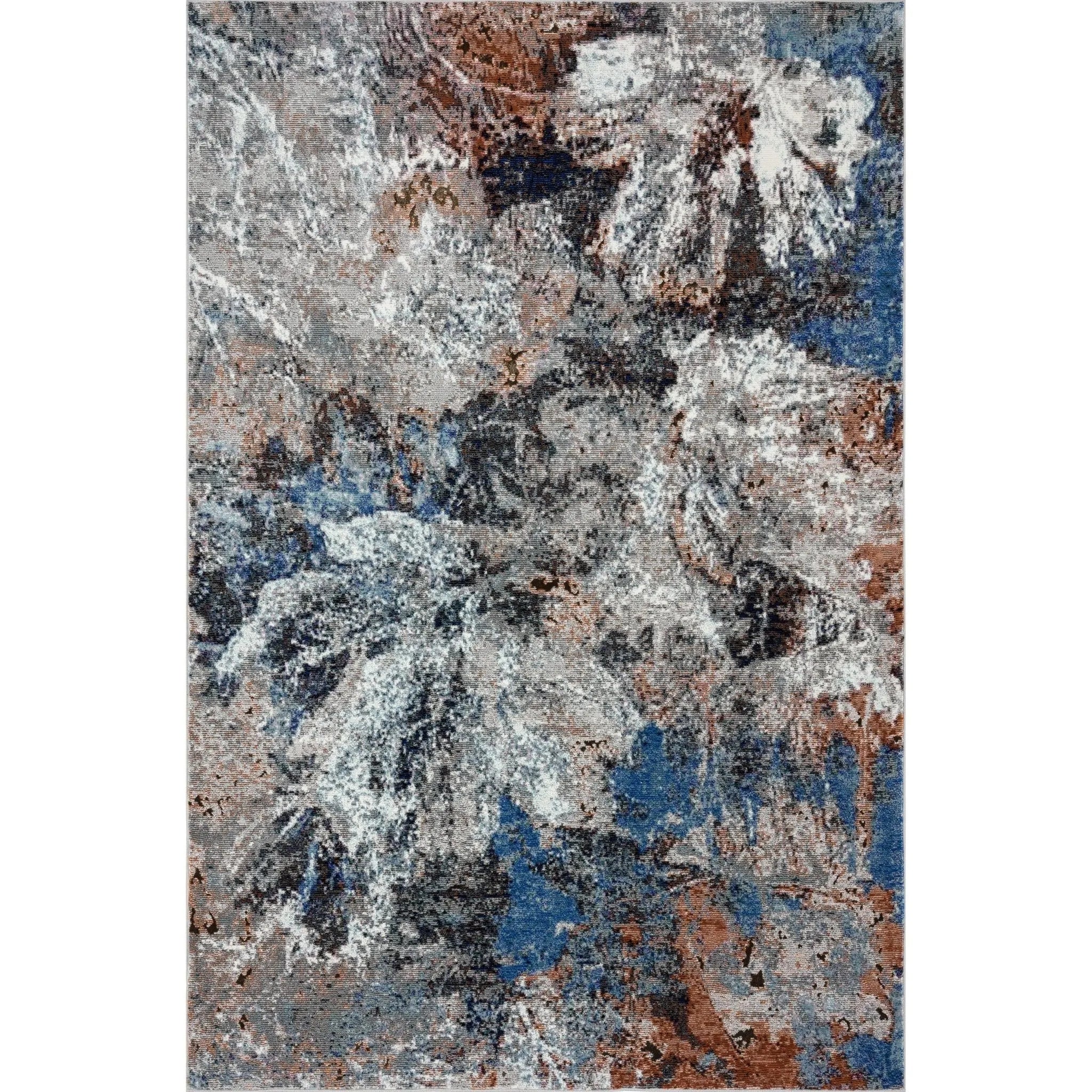 Revolution Lr81803 Orange/Blue/White Rug - Baconco