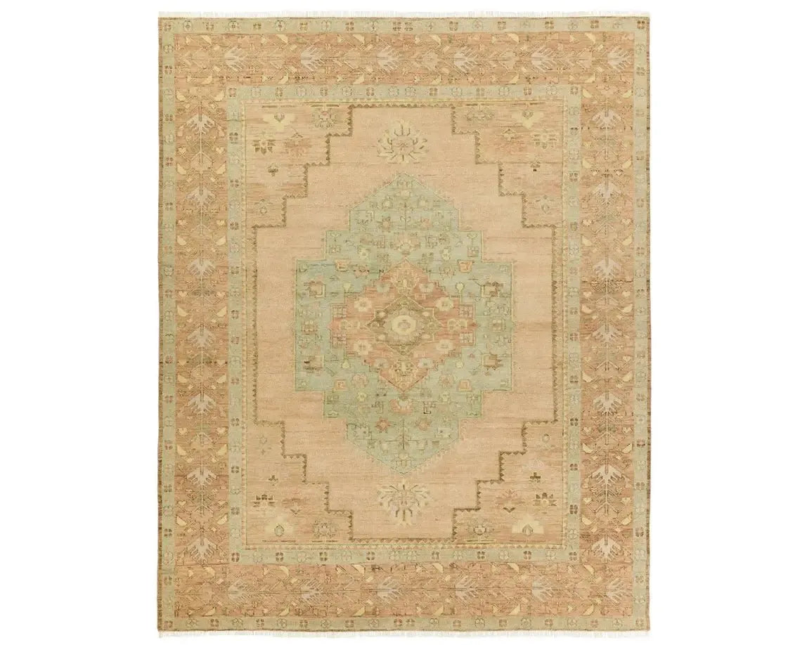 Reza REZ01 Beige/Sage Rug - Baconco