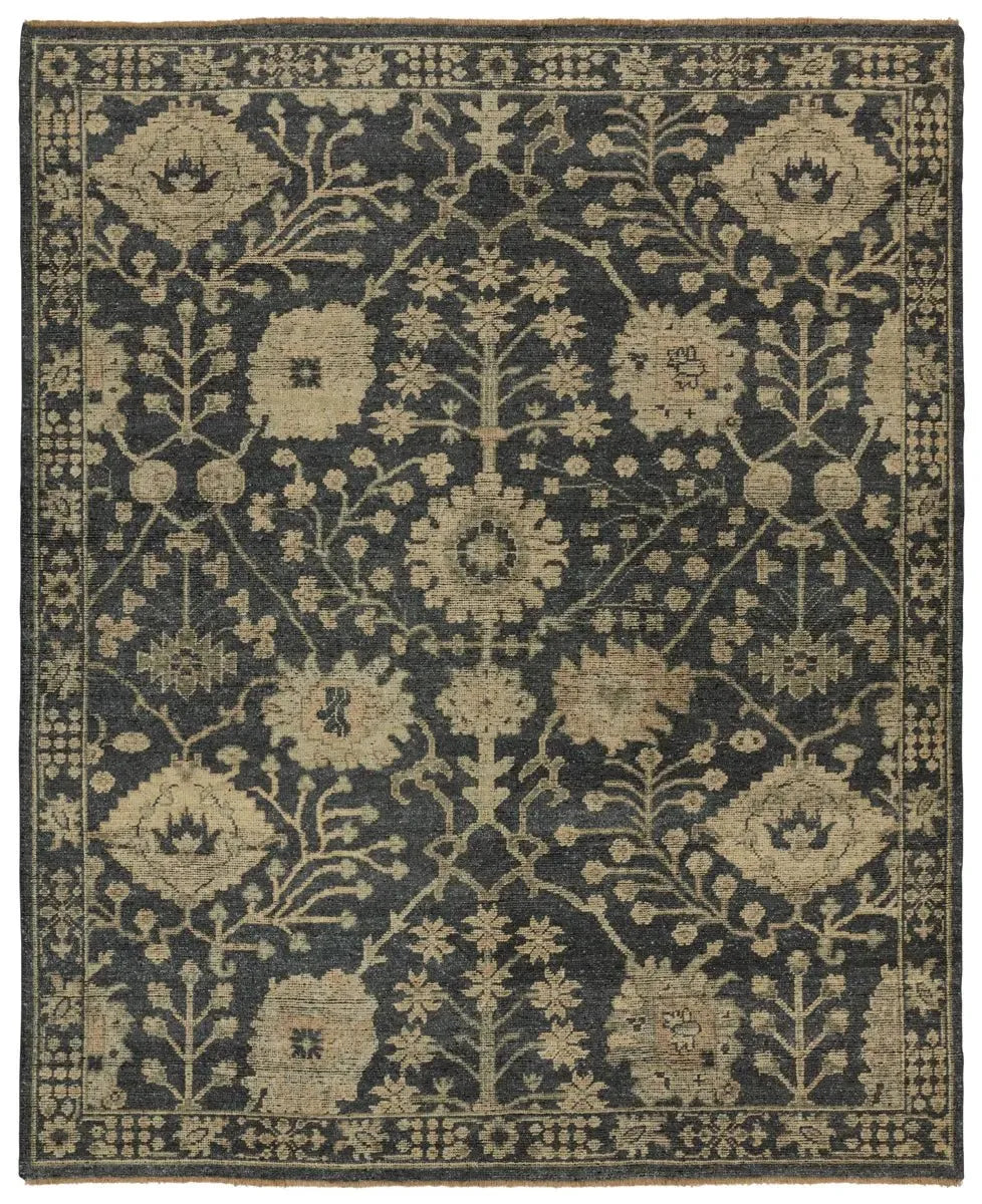 Rhapsody RHA14 Dark Grey/Khaki Rug - Baconco