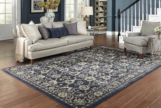 Richmond 8020K Navy / Grey Rug - Baconco