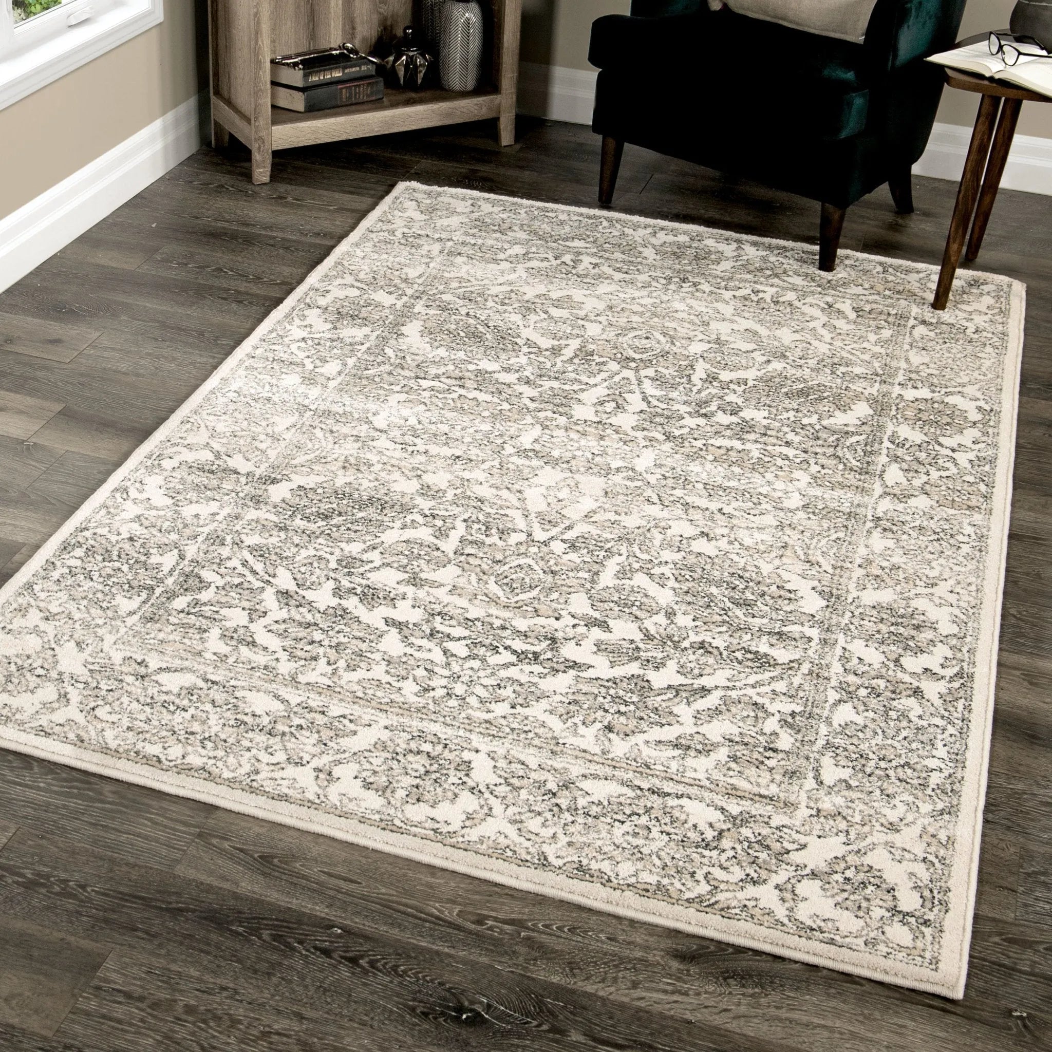 Riverstone 9018 Persian Tonal Light Grey Rug - Baconco