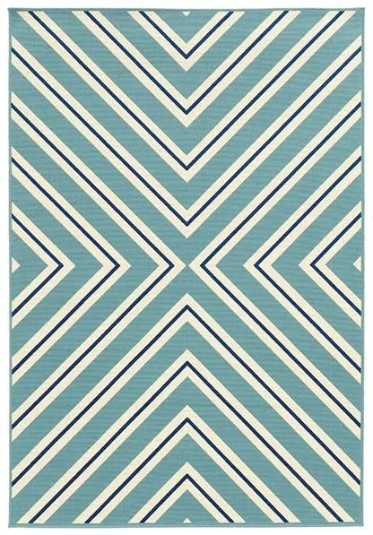 Riviera 4589J Blue/ Ivory Rug - Baconco