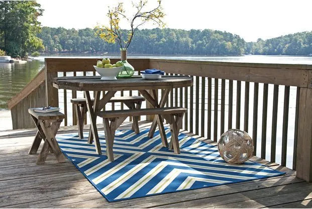 Riviera 4589L Blue/ Ivory Rug - Baconco