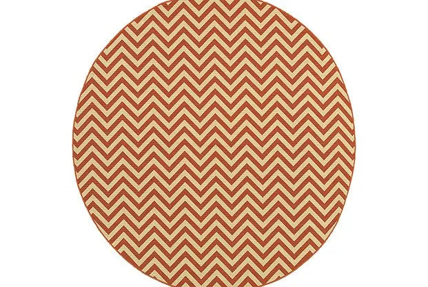 Riviera 4593P Orange/ Ivory Rug - Baconco