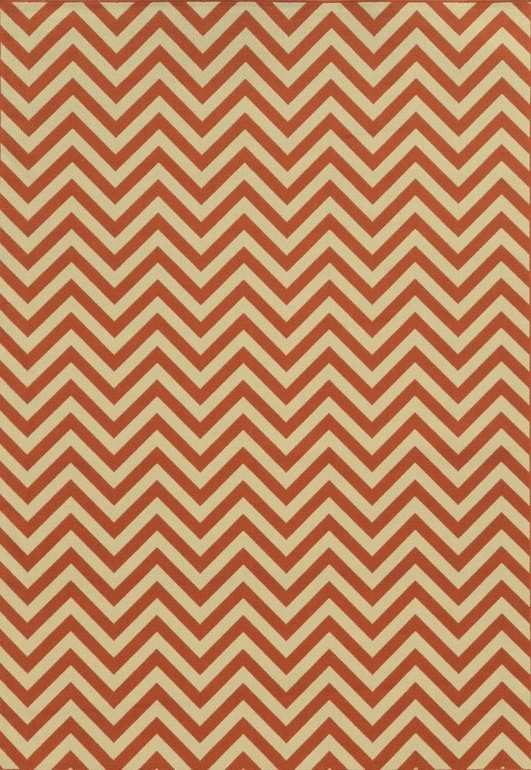 Riviera 4593P Orange/ Ivory Rug - Baconco