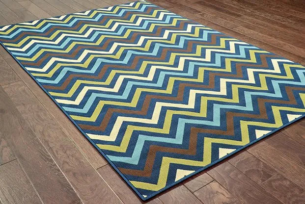 Riviera 4593S Blue/ Green Rug - Baconco