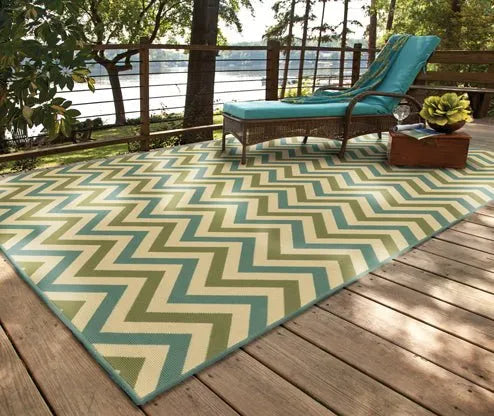 Riviera 4593U Green/ Blue Rug - Baconco